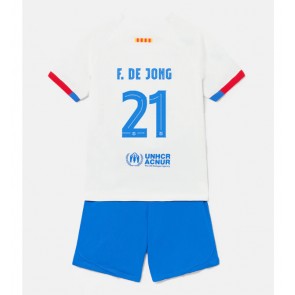 Barcelona Frenkie de Jong #21 Replika Babytøj Udebanesæt Børn 2023-24 Kortærmet (+ Korte bukser)